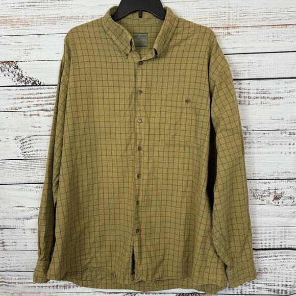 Scott Barber brown plaid  2X casual button down collared dress long sleeve shirt - Picture 1 of 5